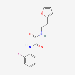 molecular formula C14H13FN2O3 B2569879 N1-(2-fluorophenyl)-N2-(2-(furan-2-yl)ethyl)oxalamide CAS No. 898356-38-2