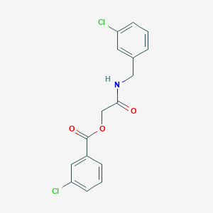 molecular formula C16H13Cl2NO3 B2569884 2-((3-Chlorobenzyl)amino)-2-oxoethyl 3-chlorobenzoate CAS No. 1004490-28-1