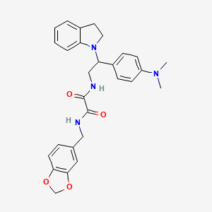 N1-(benzo[d][1,3]dioxol-5-ylmethyl)-N2-(2-(4-(dimethylamino)phenyl)-2-(indolin-1-yl)ethyl)oxalamide