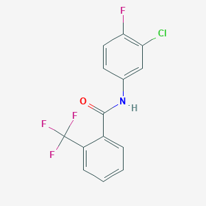 molecular formula C14H8ClF4NO B256990 N-(3-chloro-4-fluorophenyl)-2-(trifluoromethyl)benzamide 