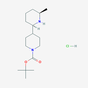 molecular formula C16H31ClN2O2 B2569900 Tert-butyl 4-[(2R,6R)-6-methylpiperidin-2-yl]piperidine-1-carboxylate;hydrochloride CAS No. 2309431-77-2