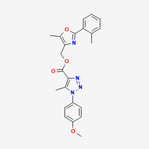 [5-methyl-2-(2-methylphenyl)-1,3-oxazol-4-yl]methyl 1-(4-methoxyphenyl)-5-methyl-1H-1,2,3-triazole-4-carboxylate