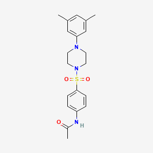 molecular formula C20H25N3O3S B2569904 Acetamide, N-[4-[4-(3,5-dimethylphenyl)piperazine-1-sulfonyl]phenyl]- CAS No. 853752-41-7
