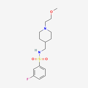 molecular formula C15H23FN2O3S B2569908 3-fluoro-N-((1-(2-methoxyethyl)piperidin-4-yl)methyl)benzenesulfonamide CAS No. 952983-47-0