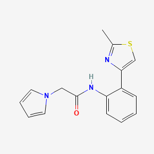 molecular formula C16H15N3OS B2569910 N-(2-(2-methylthiazol-4-yl)phenyl)-2-(1H-pyrrol-1-yl)acetamide CAS No. 1788945-53-8