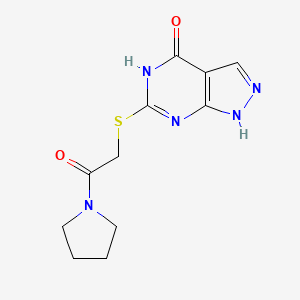 6-((2-oxo-2-(pyrrolidin-1-yl)ethyl)thio)-1H-pyrazolo[3,4-d]pyrimidin-4(5H)-one
