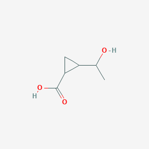 molecular formula C6H10O3 B2569918 2-(1-Hydroxyethyl)cyclopropane-1-carboxylic acid CAS No. 72436-83-0