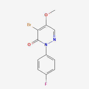 molecular formula C11H8BrFN2O2 B2569919 4-bromo-2-(4-fluorophenyl)-5-methoxy-3(2H)-pyridazinone CAS No. 10002-76-3