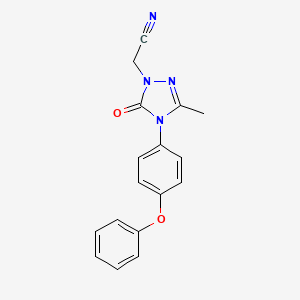 molecular formula C17H14N4O2 B2569920 2-[3-methyl-5-oxo-4-(4-phenoxyphenyl)-4,5-dihydro-1H-1,2,4-triazol-1-yl]acetonitrile CAS No. 860789-02-2