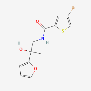 molecular formula C12H12BrNO3S B2569922 4-bromo-N-(2-(furan-2-yl)-2-hydroxypropyl)thiophene-2-carboxamide CAS No. 1795443-04-7