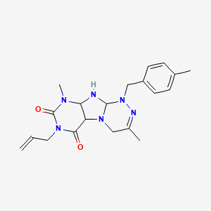 molecular formula C20H22N6O2 B2569924 3,9-二甲基-1-[(4-甲苯基)甲基]-7-(丙-2-烯-1-基)-1H,4H,6H,7H,8H,9H-[1,2,4]三嗪并[4,3-g]嘌呤-6,8-二酮 CAS No. 919025-88-0