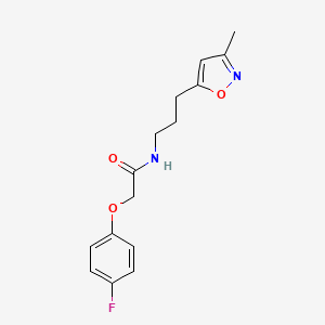 molecular formula C15H17FN2O3 B2569926 2-(4-fluorophenoxy)-N-(3-(3-methylisoxazol-5-yl)propyl)acetamide CAS No. 2034509-24-3