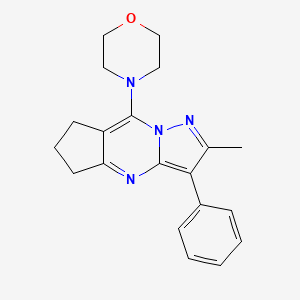 molecular formula C20H22N4O B2569928 2-methyl-8-(morpholin-4-yl)-3-phenyl-6,7-dihydro-5H-cyclopenta[d]pyrazolo[1,5-a]pyrimidine CAS No. 899396-25-9