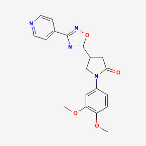 molecular formula C19H18N4O4 B2569930 1-(3,4-二甲氧基苯基)-4-(3-(吡啶-4-基)-1,2,4-恶二唑-5-基)吡咯烷-2-酮 CAS No. 941891-78-7