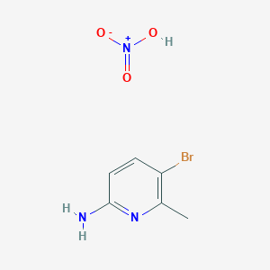 molecular formula C6H8BrN3O3 B2569934 2-Pyridinamine,5-bromo-6-methyl-,nitrate CAS No. 876620-86-9