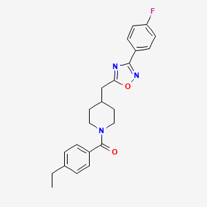 1-(4-Ethylbenzoyl)-4-{[3-(4-fluorophenyl)-1,2,4-oxadiazol-5-yl]methyl}piperidine