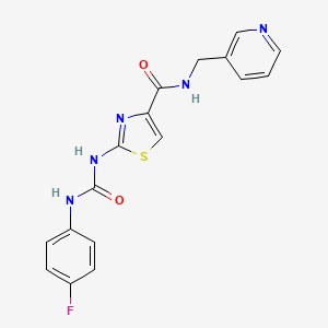 2-(3-(4-fluorophenyl)ureido)-N-(pyridin-3-ylmethyl)thiazole-4-carboxamide