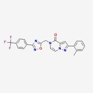 2-(2-methylphenyl)-5-({3-[4-(trifluoromethyl)phenyl]-1,2,4-oxadiazol-5-yl}methyl)pyrazolo[1,5-a]pyrazin-4(5H)-one