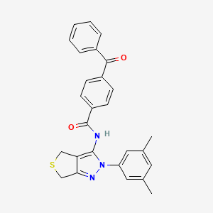 molecular formula C27H23N3O2S B2569954 4-benzoyl-N-[2-(3,5-dimethylphenyl)-2H,4H,6H-thieno[3,4-c]pyrazol-3-yl]benzamide CAS No. 396722-66-0