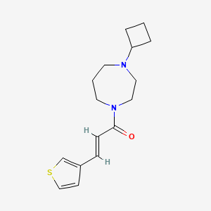 molecular formula C16H22N2OS B2569959 (E)-1-(4-cyclobutyl-1,4-diazepan-1-yl)-3-(thiophen-3-yl)prop-2-en-1-one CAS No. 2321335-98-0