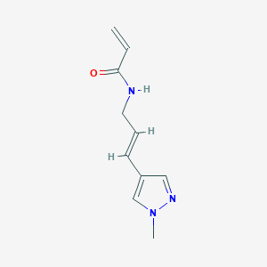 molecular formula C10H13N3O B2569963 N-[(E)-3-(1-Methylpyrazol-4-yl)prop-2-enyl]prop-2-enamide CAS No. 2411332-02-8