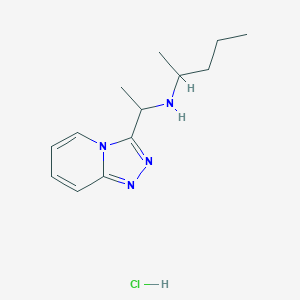 molecular formula C13H21ClN4 B2569965 (Pentan-2-yl)(1-{[1,2,4]triazolo[4,3-a]pyridin-3-yl}ethyl)amine hydrochloride CAS No. 1240528-58-8