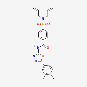 molecular formula C23H24N4O4S B2569968 4-(N,N-二烯丙基磺酰氨基)-N-(5-(3,4-二甲苯基)-1,3,4-恶二唑-2-基)苯甲酰胺 CAS No. 899982-54-8