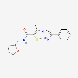 molecular formula C18H19N3O2S B2569970 3-methyl-N-(oxolan-2-ylmethyl)-6-phenylimidazo[2,1-b][1,3]thiazole-2-carboxamide CAS No. 852133-29-0