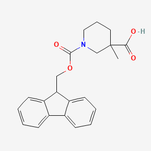 molecular formula C22H23NO4 B2569971 1-[(9H-fluoren-9-ylmethoxy)carbonyl]-3-methylpiperidine-3-carboxylic acid CAS No. 1343691-72-4