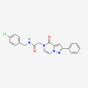 molecular formula C21H17ClN4O2 B2569975 N-(4-氯苄基)-2-(4-氧代-2-苯基吡唑并[1,5-a]吡嗪-5(4H)-基)乙酰胺 CAS No. 941963-25-3