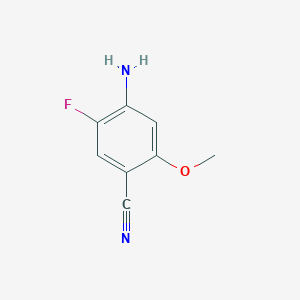 molecular formula C8H7FN2O B2569987 4-Amino-5-fluoro-2-methoxybenzonitrile CAS No. 247071-37-0