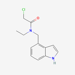 molecular formula C13H15ClN2O B2569993 2-Chloro-N-ethyl-N-(1H-indol-4-ylmethyl)acetamide CAS No. 2411264-90-7