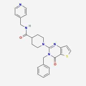 molecular formula C25H25N5O2S B2569998 N-[5-({[(2,4-dimethylphenyl)amino]carbonyl}amino)-1,3-benzothiazol-2-yl]cyclohexanecarboxamide CAS No. 1184971-35-4