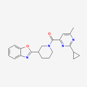 [3-(1,3-Benzoxazol-2-yl)piperidin-1-yl]-(2-cyclopropyl-6-methylpyrimidin-4-yl)methanone