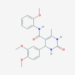 molecular formula C21H23N3O5 B2570019 4-(3,4-二甲氧基苯基)-N-(2-甲氧基苯基)-6-甲基-2-氧代-3,4-二氢-1H-嘧啶-5-甲酰胺 CAS No. 421575-62-4
