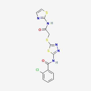 2-chloro-N-(5-((2-oxo-2-(thiazol-2-ylamino)ethyl)thio)-1,3,4-thiadiazol-2-yl)benzamide