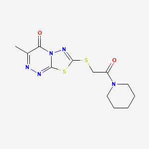 molecular formula C12H15N5O2S2 B2570030 3-Methyl-7-(2-oxo-2-piperidin-1-ylethyl)sulfanyl-[1,3,4]thiadiazolo[2,3-c][1,2,4]triazin-4-one CAS No. 869073-65-4