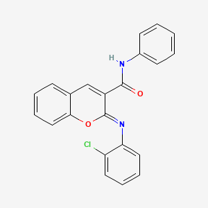 molecular formula C22H15ClN2O2 B2570034 (2Z)-2-[(2-chlorophenyl)imino]-N-phenyl-2H-chromene-3-carboxamide CAS No. 312706-93-7