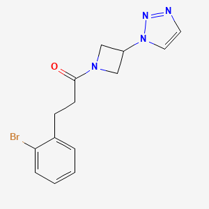 molecular formula C14H15BrN4O B2570037 1-(3-(1H-1,2,3-triazol-1-yl)azetidin-1-yl)-3-(2-bromophenyl)propan-1-one CAS No. 2034442-73-2