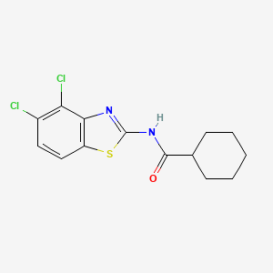 molecular formula C14H14Cl2N2OS B2570038 N-(4,5-二氯苯并[d]噻唑-2-基)环己烷甲酰胺 CAS No. 868230-59-5