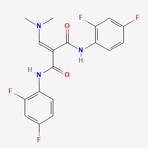 molecular formula C18H15F4N3O2 B2570071 N~1~,N~3~-二(2,4-二氟苯基)-2-[(二甲氨基)亚甲基]丙二酰胺 CAS No. 339096-52-5