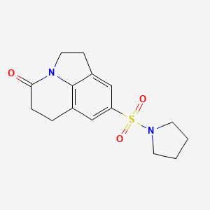 molecular formula C15H18N2O3S B2570072 8-(pyrrolidin-1-ylsulfonyl)-5,6-dihydro-1H-pyrrolo[3,2,1-ij]quinolin-4(2H)-one CAS No. 898462-55-0