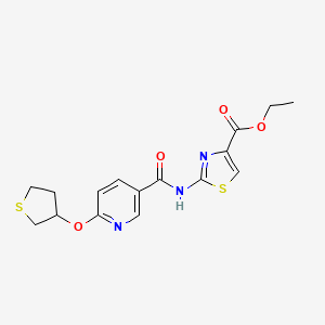 Ethyl 2-(6-((tetrahydrothiophen-3-yl)oxy)nicotinamido)thiazole-4-carboxylate