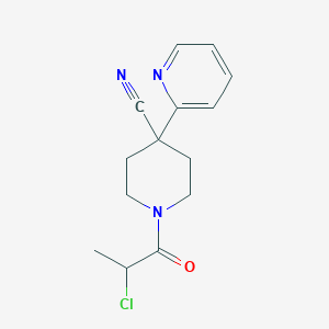 1-(2-Chloropropanoyl)-4-pyridin-2-ylpiperidine-4-carbonitrile