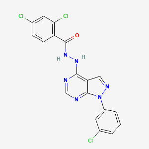 2,4-dichloro-N'-(1-(3-chlorophenyl)-1H-pyrazolo[3,4-d]pyrimidin-4-yl)benzohydrazide