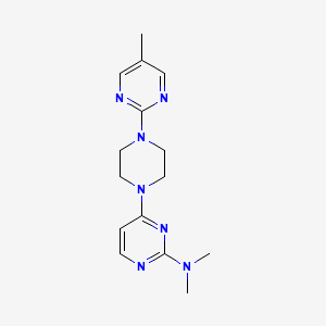 molecular formula C15H21N7 B2570100 N,N-Dimethyl-4-[4-(5-methylpyrimidin-2-yl)piperazin-1-yl]pyrimidin-2-amine CAS No. 2415632-96-9