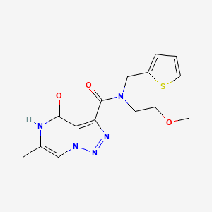 N-(2-methoxyethyl)-6-methyl-4-oxo-N-(thiophen-2-ylmethyl)-4,5-dihydro-[1,2,3]triazolo[1,5-a]pyrazine-3-carboxamide