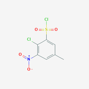 2-Chloro-5-methyl-3-nitrobenzene-1-sulfonyl chloride