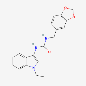 molecular formula C19H19N3O3 B2570124 1-(benzo[d][1,3]dioxol-5-ylmethyl)-3-(1-ethyl-1H-indol-3-yl)urea CAS No. 899947-36-5