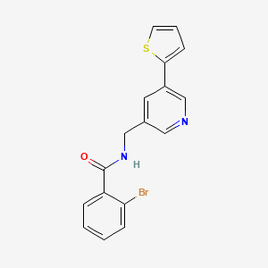 2-bromo-N-((5-(thiophen-2-yl)pyridin-3-yl)methyl)benzamide